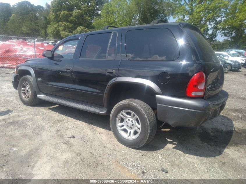 2002 Dodge Durango Sport VIN: 1B4HR38N12F160363 Lot: 39389436