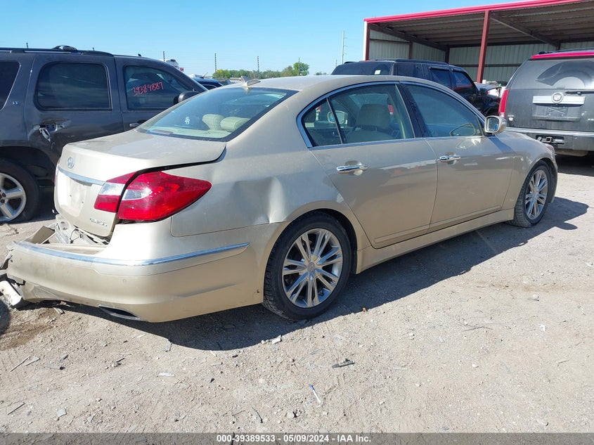 2012 Hyundai Genesis 3.8 VIN: KMHGC4DD1CU198025 Lot: 39389533