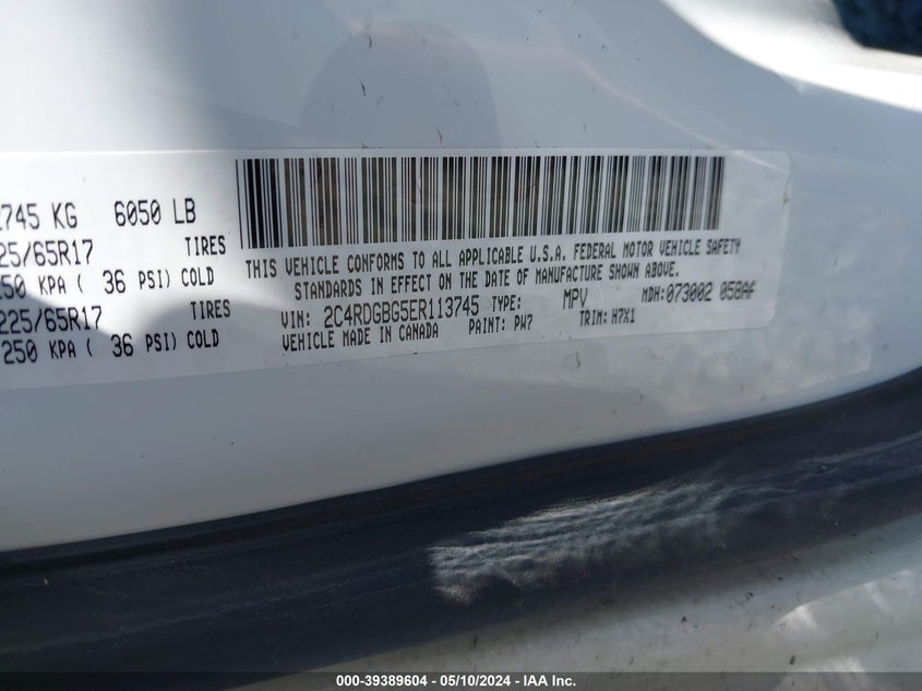 2014 DODGE GRAND CARAVAN SE - 2C4RDGBG5ER113745
