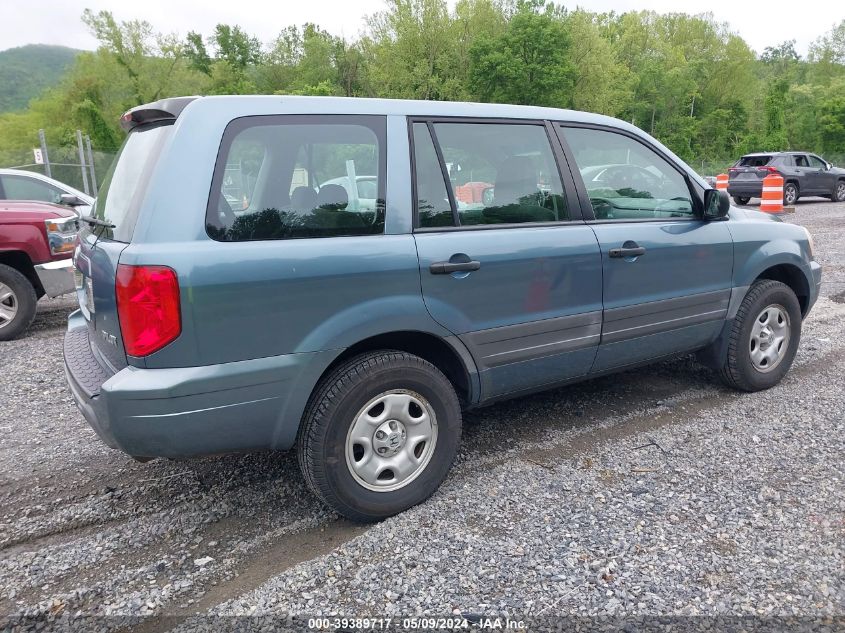 2005 Honda Pilot Lx VIN: 2HKYF18165H564797 Lot: 39389717