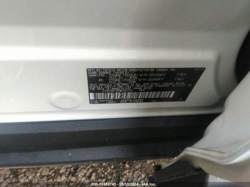 2021 Toyota Rav4 Xle VIN: 2T3P1RFV6MW184235 Lot: 39389743