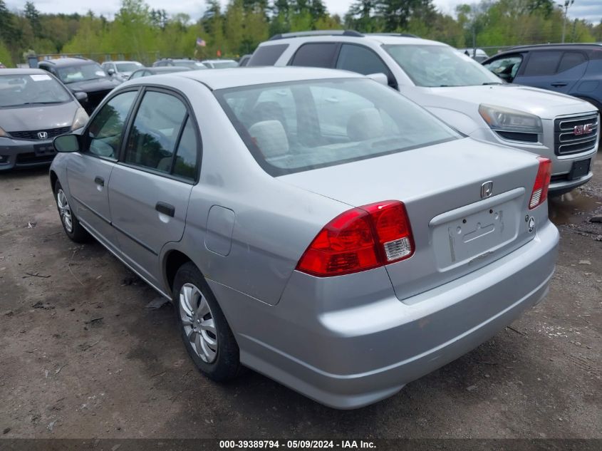 2005 Honda Civic Vp VIN: 2HGES163X5H575430 Lot: 39389794