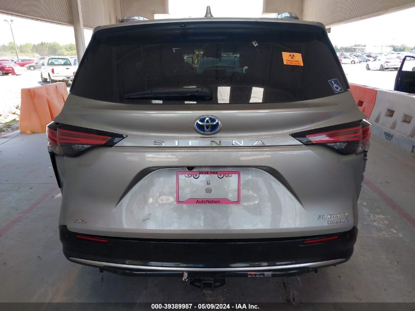 2022 Toyota Sienna Platinum VIN: 5TDESKFC3NS065930 Lot: 39389987