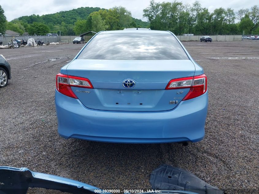 2012 Toyota Camry Hybrid Le VIN: 4T1BD1FK3CU010767 Lot: 39390000