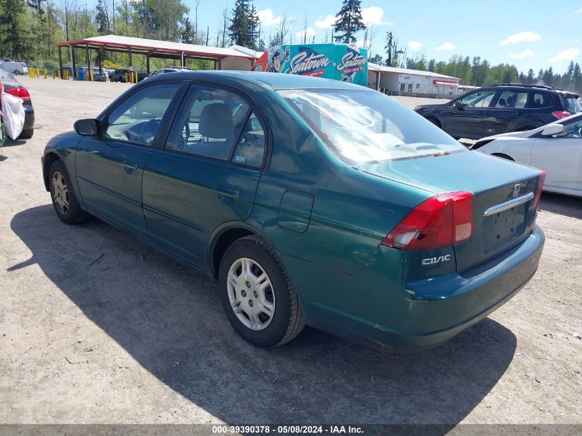 2002 Honda Civic Lx VIN: 1HGES15562L001067 Lot: 39390378