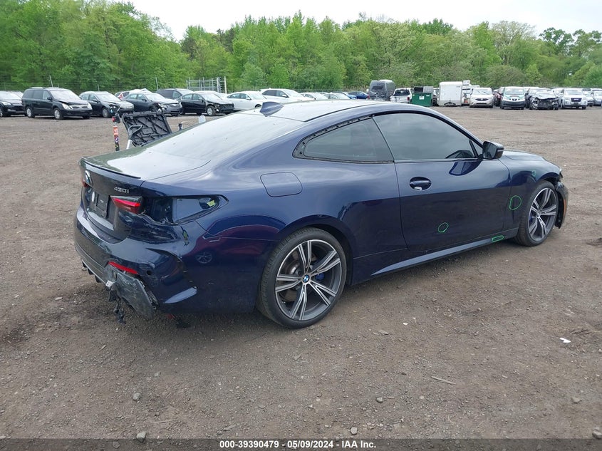 2022 BMW 430I xDrive VIN: WBA73AP09NCK24095 Lot: 39390479
