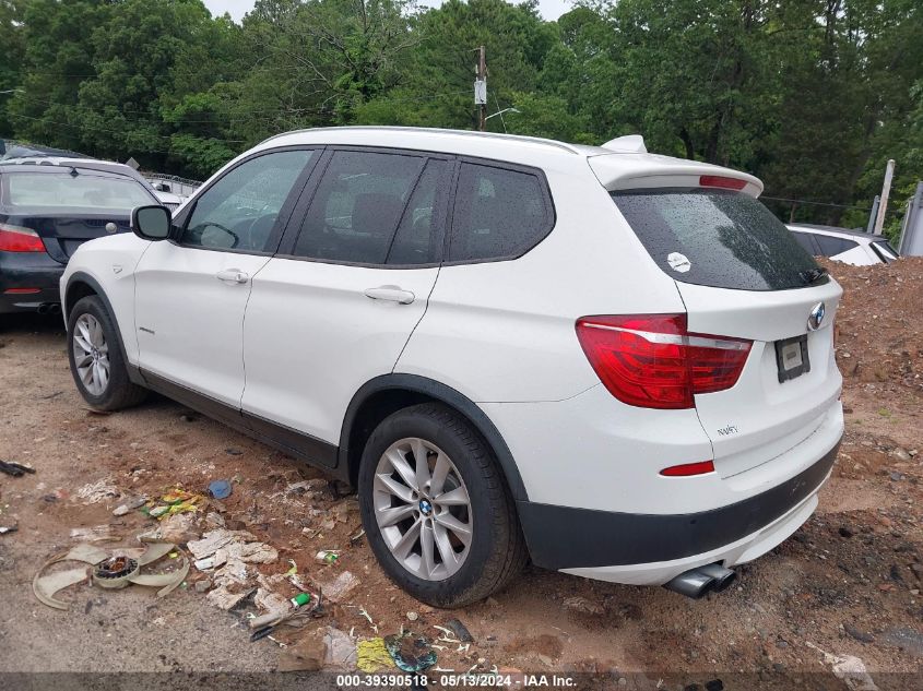 2013 BMW X3 xDrive28I VIN: 5UXWX9C54D0A32989 Lot: 39390518