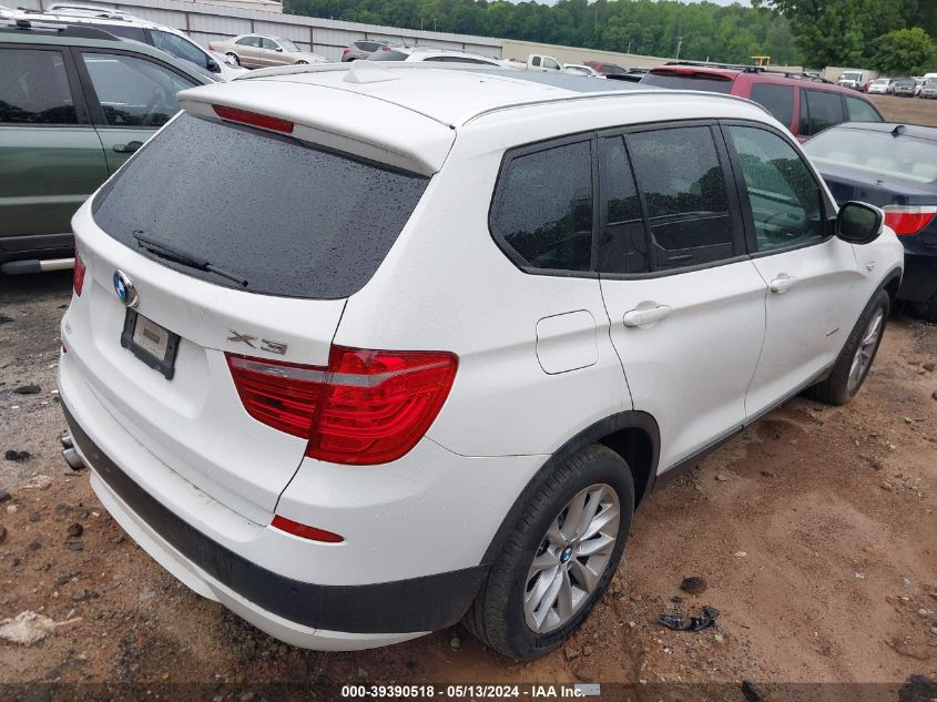 2013 BMW X3 xDrive28I VIN: 5UXWX9C54D0A32989 Lot: 39390518