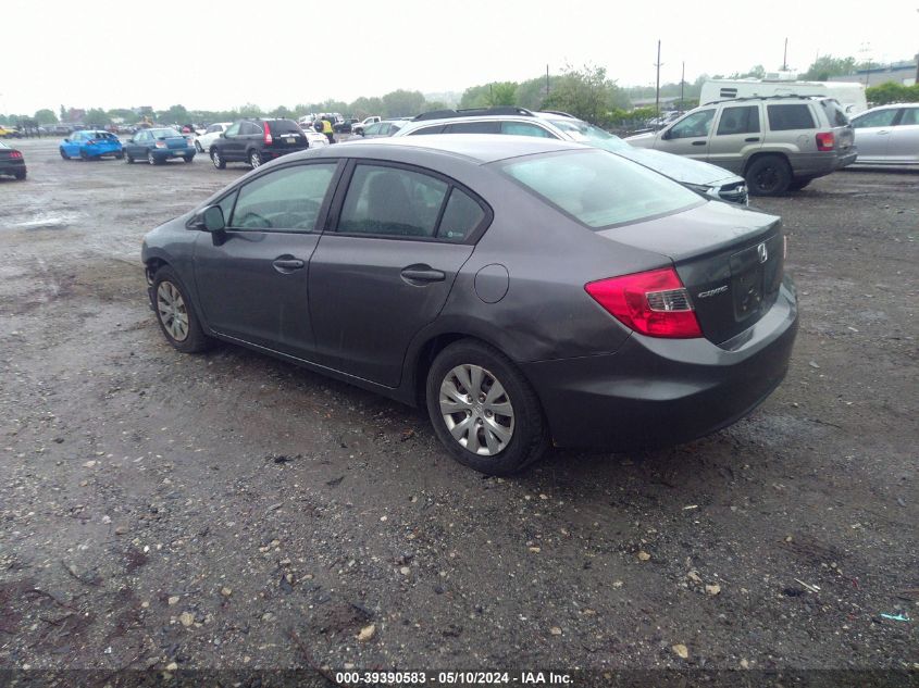 2012 Honda Civic Lx VIN: 19XFB2F54CE373265 Lot: 39390583