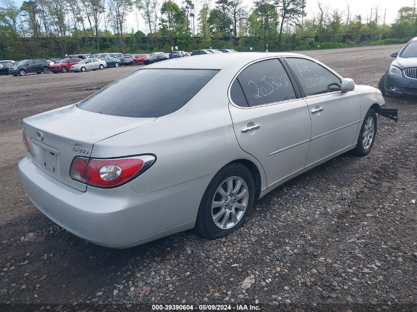 2004 Lexus Es 330 VIN: JTHBA30G645042779 Lot: 39390604