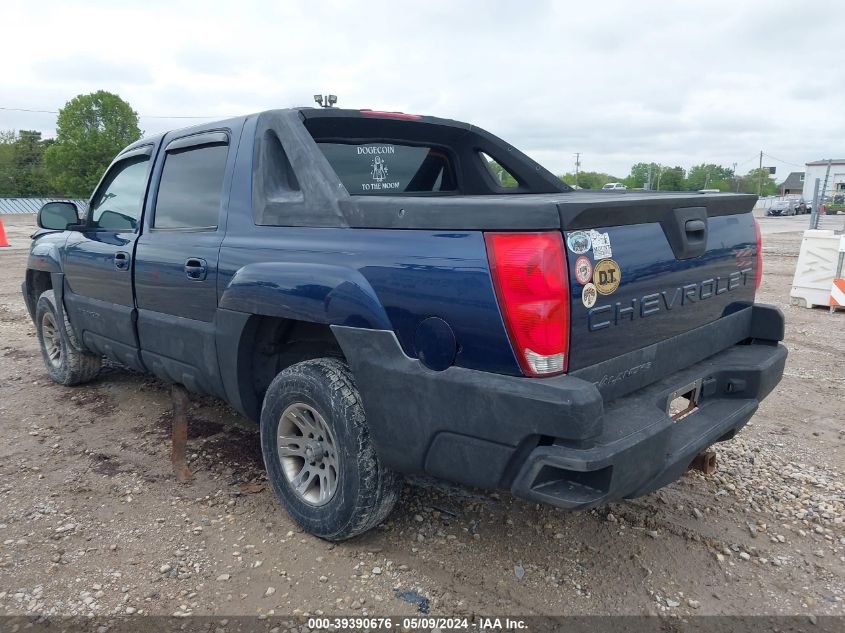 2002 Chevrolet Avalanche 1500 VIN: 3GNEC13T92G345400 Lot: 39390676