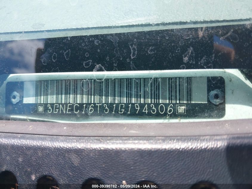 2001 Chevrolet Suburban 1500 Ls VIN: 3GNEC16T31G194306 Lot: 39390782