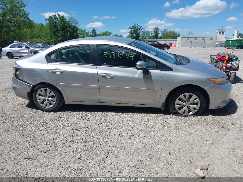 2012 Honda Civic Lx VIN: 19XFB2F5XCE002966 Lot: 39390784