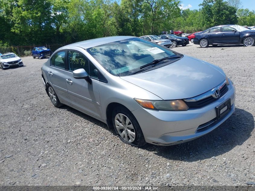 2012 Honda Civic Lx VIN: 19XFB2F5XCE002966 Lot: 39390784