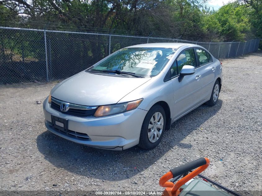 2012 Honda Civic Lx VIN: 19XFB2F5XCE002966 Lot: 39390784