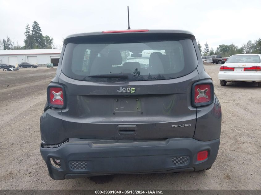 2019 Jeep Renegade Sport Fwd VIN: ZACNJAAB5KPK13433 Lot: 39391040