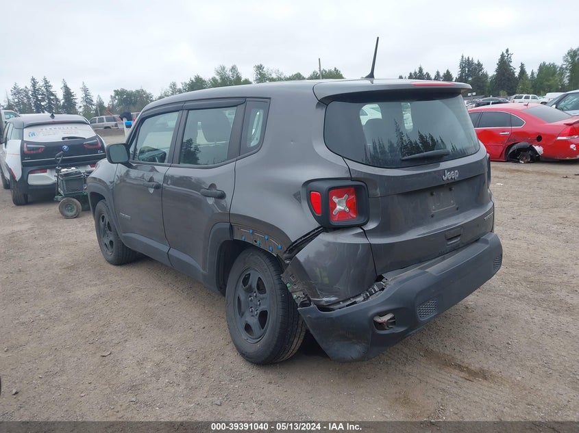 VIN ZACNJAAB5KPK13433 2019 JEEP RENEGADE SPORT FWD