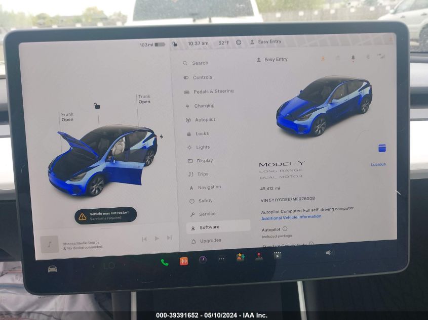 2021 TESLA MODEL Y - 5YJYGDEE7MF076008