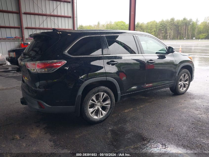 2015 Toyota Highlander Xle V6 VIN: 5TDJKRFH7FS107892 Lot: 39391653