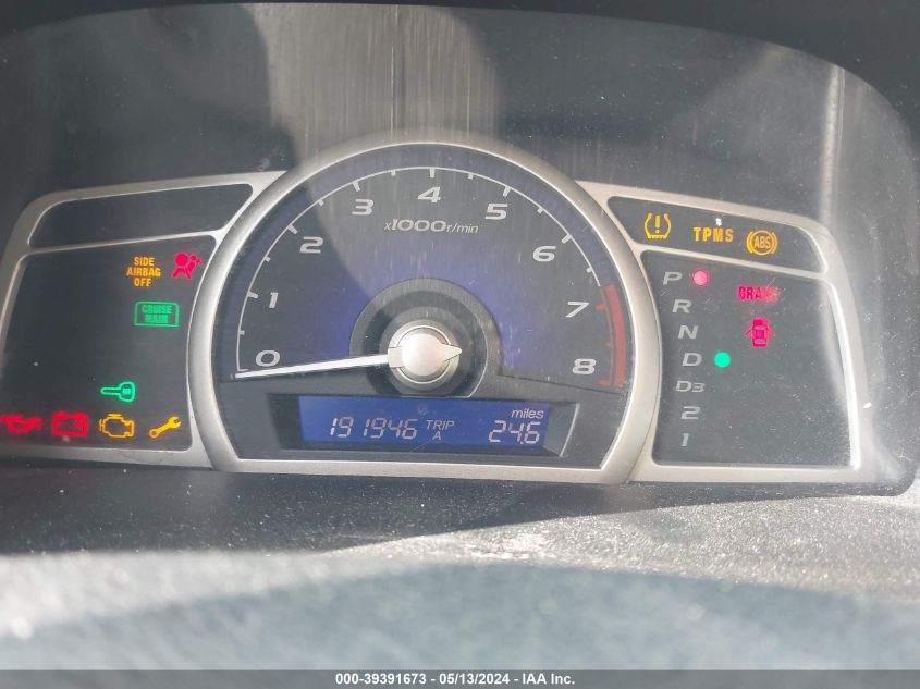 2009 Honda Civic Lx VIN: 2HGFA16589H318927 Lot: 39391673