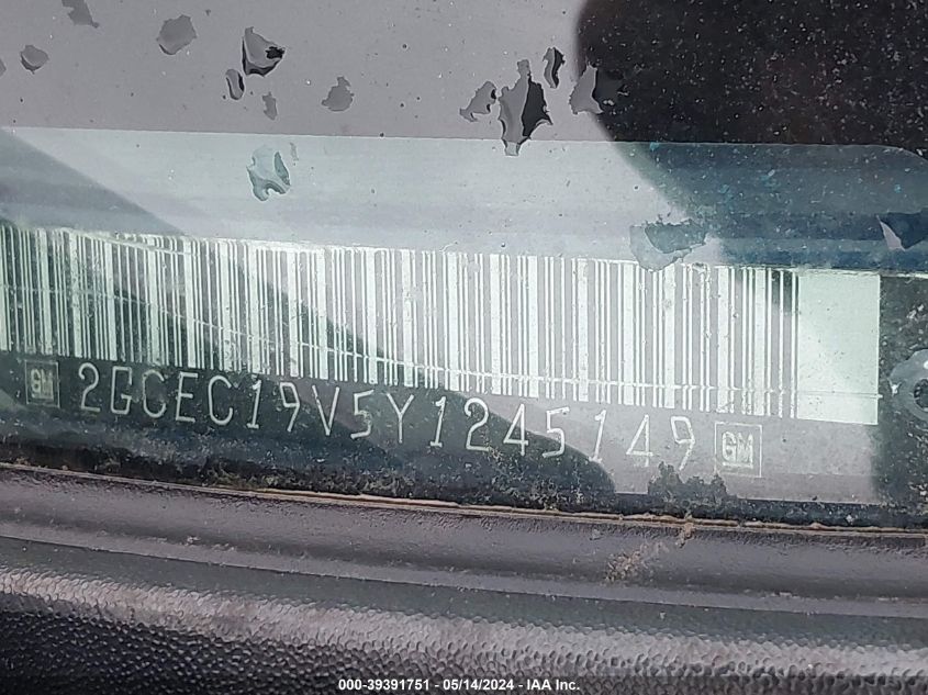 2000 Chevrolet Silverado 1500 Ls VIN: 2GCEC19V5Y1245149 Lot: 39391751