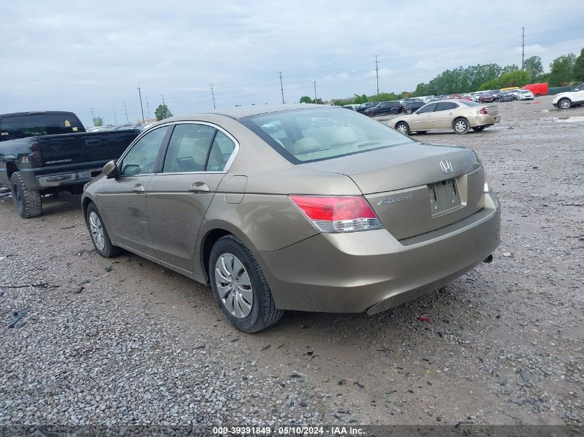 2010 Honda Accord 2.4 Lx VIN: 1HGCP2F39AA052276 Lot: 39391849