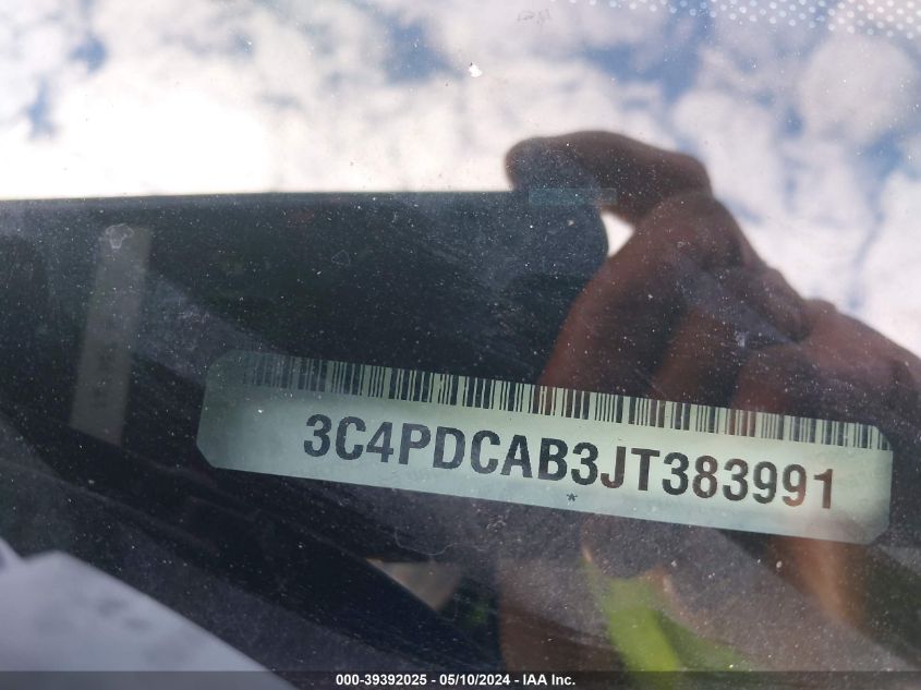 2018 Dodge Journey Se VIN: 3C4PDCAB3JT383991 Lot: 39392025