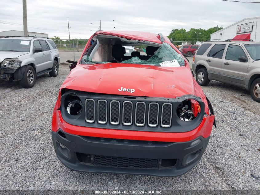 2018 Jeep Renegade Latitude Fwd VIN: ZACCJABB7JPH22706 Lot: 39392034