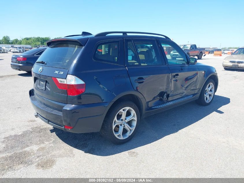 2009 BMW X3 xDrive30I VIN: WBXPC934X9WJ30874 Lot: 39392152