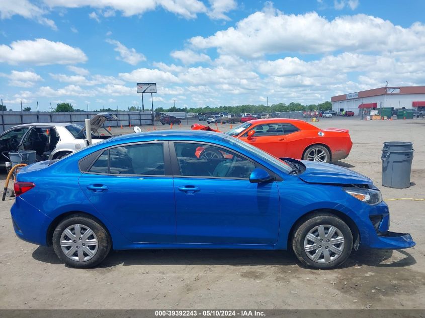 2022 Kia Rio S VIN: 3KPA24AD7NE468782 Lot: 39392243