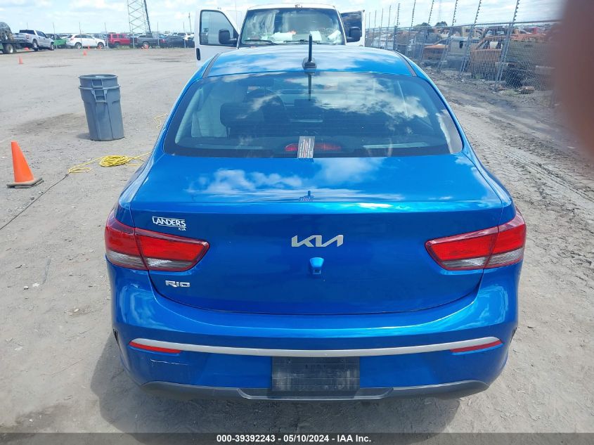2022 Kia Rio S VIN: 3KPA24AD7NE468782 Lot: 39392243