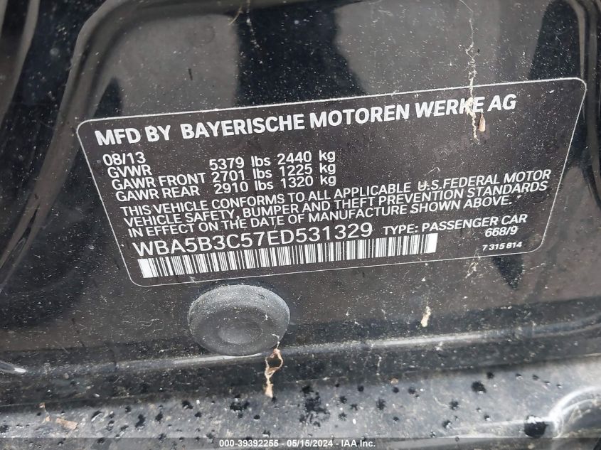 2014 BMW 535I XDRIVE - WBA5B3C57ED531329