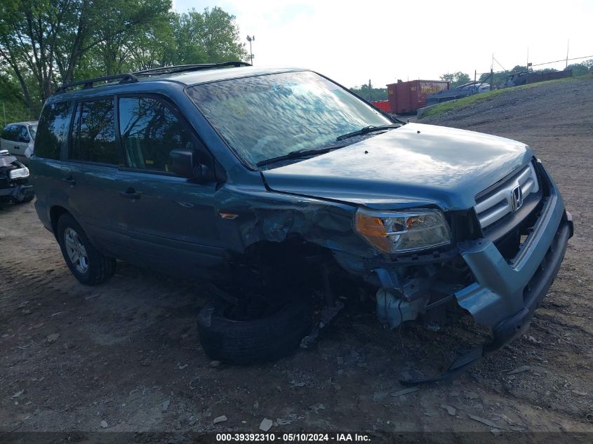 2007 Honda Pilot Lx VIN: 5FNYF28147B022038 Lot: 39392310
