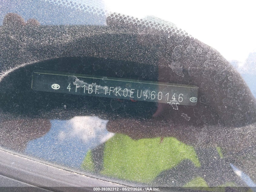 2014 Toyota Camry Se VIN: 4T1BF1FK0EU460146 Lot: 39392312