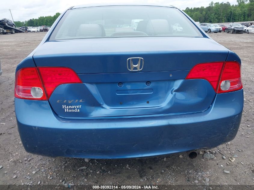 2008 Honda Civic Lx VIN: 1HGFA165X8L065708 Lot: 39392314