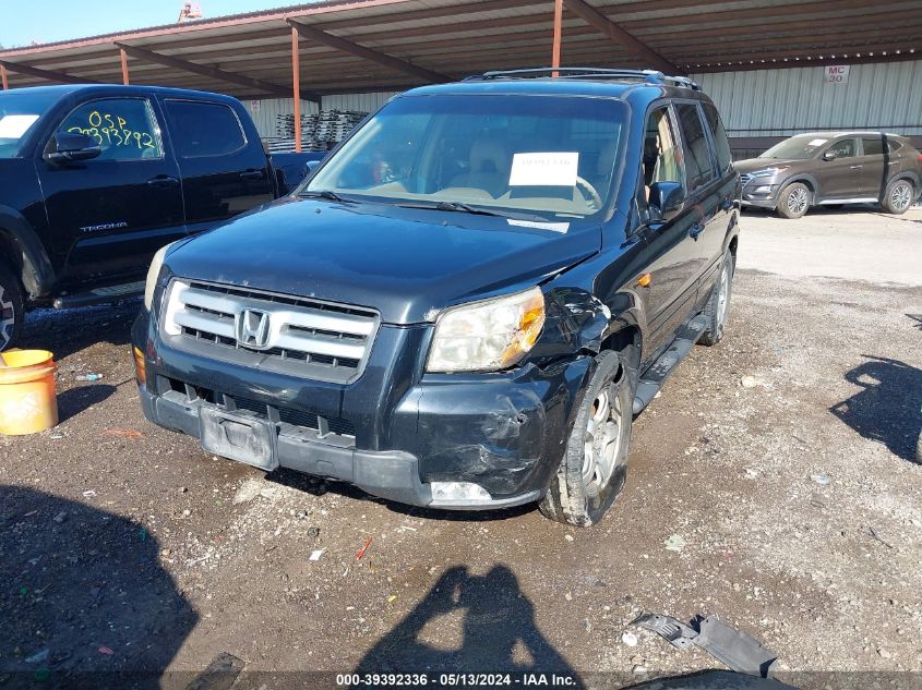 2007 Honda Pilot Ex-L VIN: 5FNYF18707B011486 Lot: 39392336