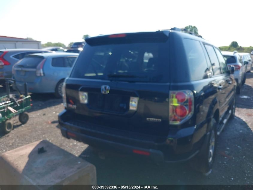 2007 Honda Pilot Ex-L VIN: 5FNYF18707B011486 Lot: 39392336