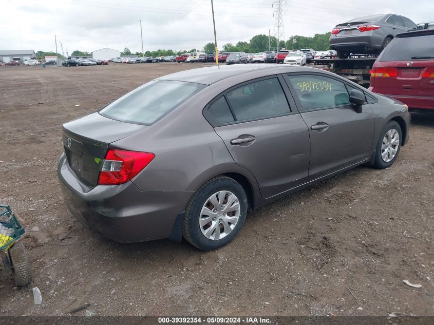 2012 Honda Civic Lx VIN: 19XFB2F52CE070985 Lot: 39392354