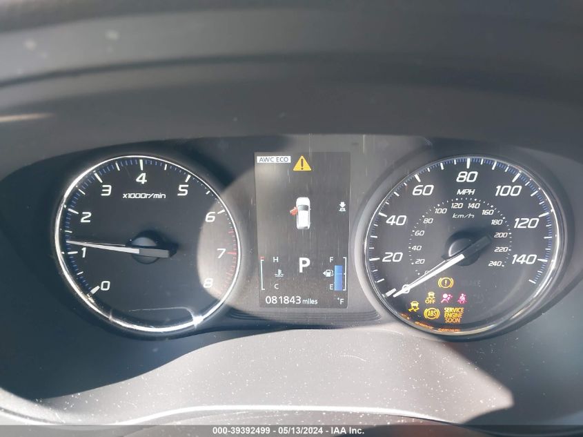 2019 Mitsubishi Outlander Se VIN: JA4AZ3A39KJ001739 Lot: 39392499