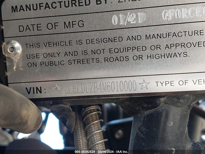 VIN LCELDUZB4M6010000 2021 CF MOTO C FORCE 600 EFI
