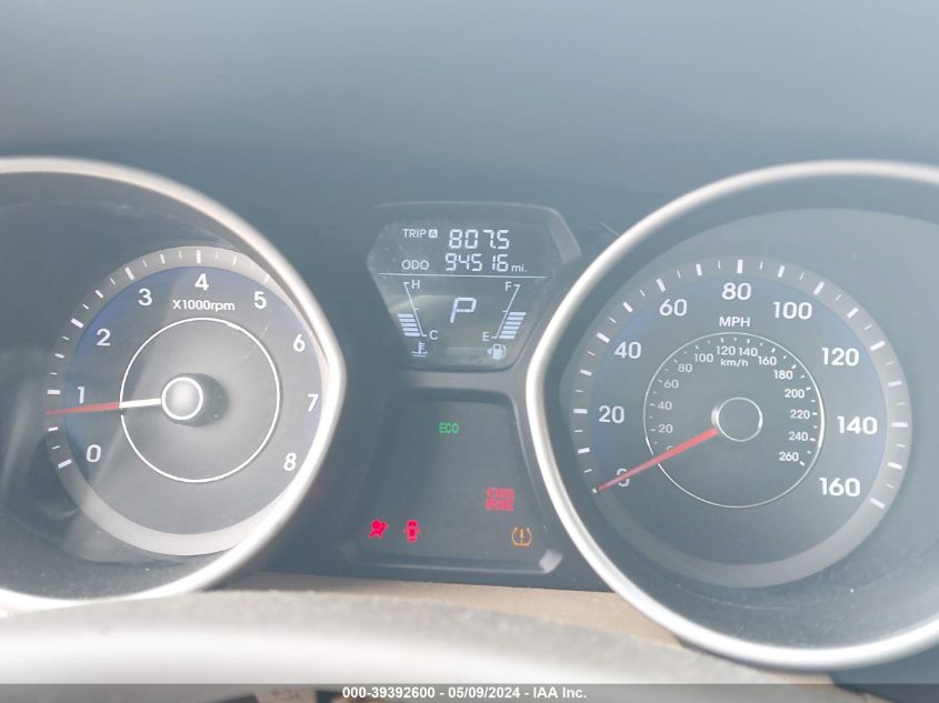 2012 Hyundai Elantra Gls (Ulsan Plant) VIN: KMHDH4AE5CU291227 Lot: 39392600