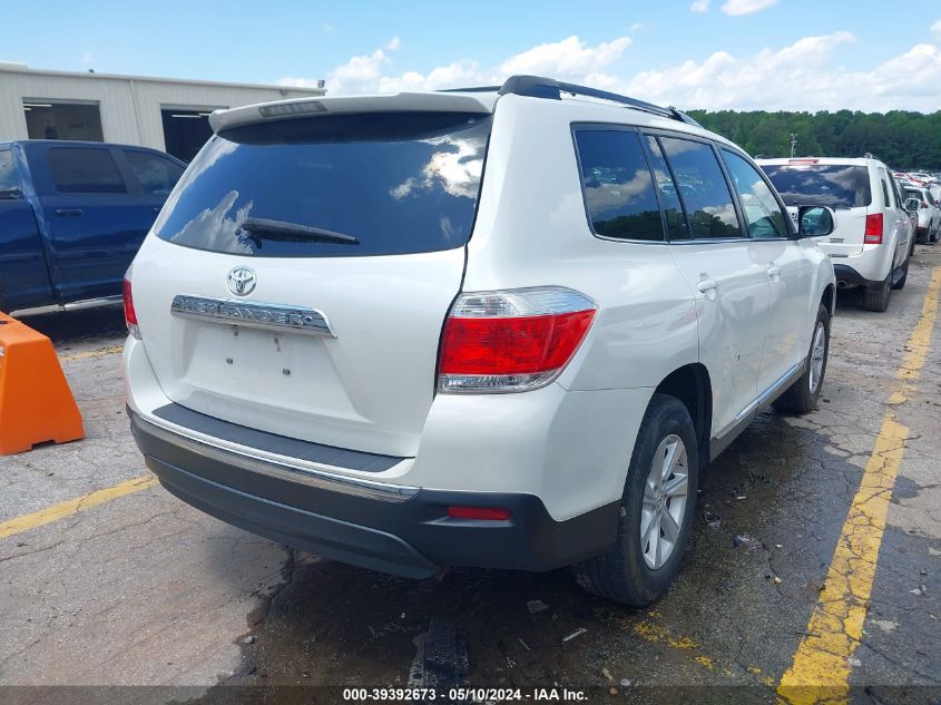 2013 Toyota Highlander Base Plus VIN: 5TDZA3EH6DS031969 Lot: 39392673