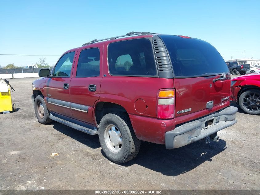 2002 Chevrolet Tahoe Ls VIN: 1GNEC13V02J285538 Lot: 39392736