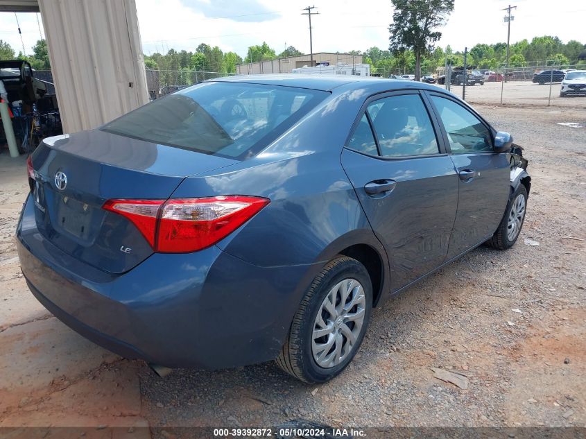 2018 Toyota Corolla Le VIN: 2T1BURHE0JC078576 Lot: 39392872