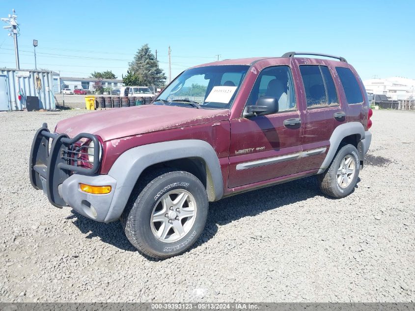 2002 Jeep Liberty Sport VIN: 1J4GL48K02W127974 Lot: 39393123