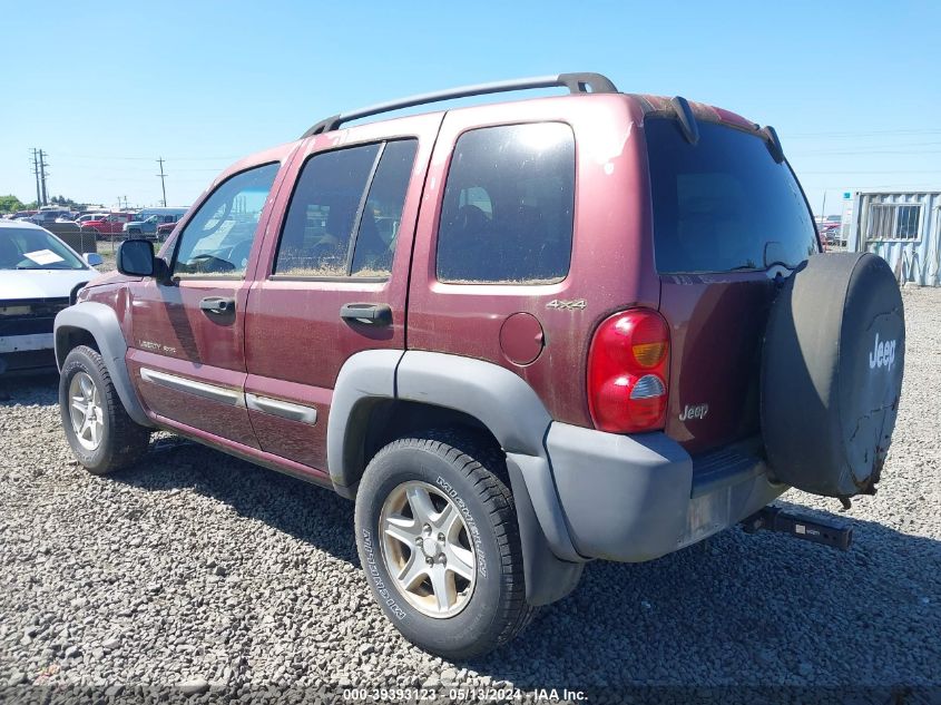 2002 Jeep Liberty Sport VIN: 1J4GL48K02W127974 Lot: 39393123