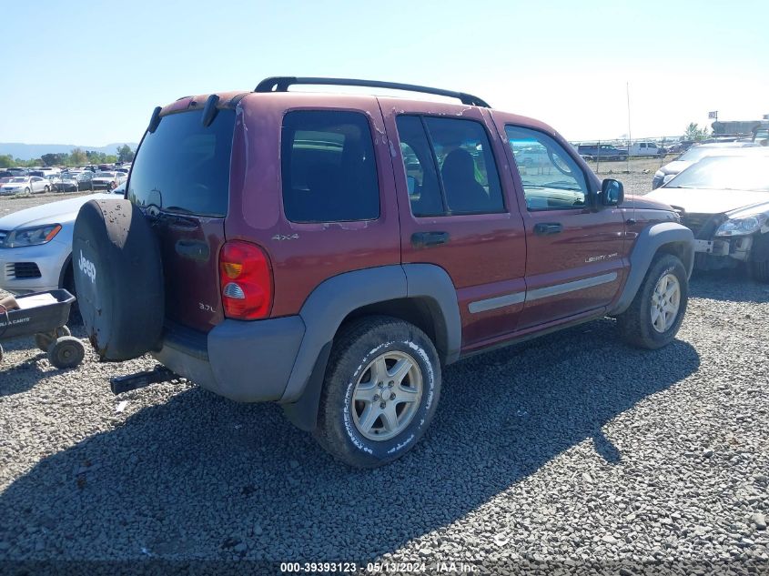 2002 Jeep Liberty Sport VIN: 1J4GL48K02W127974 Lot: 39393123