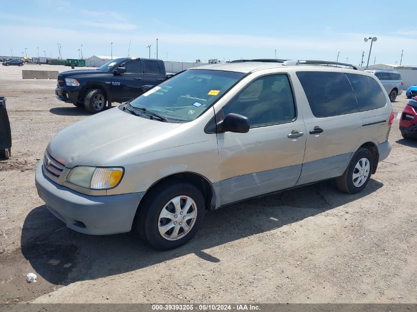 2001 Toyota Sienna Ce VIN: 4T3ZF19C21U346265 Lot: 39393205