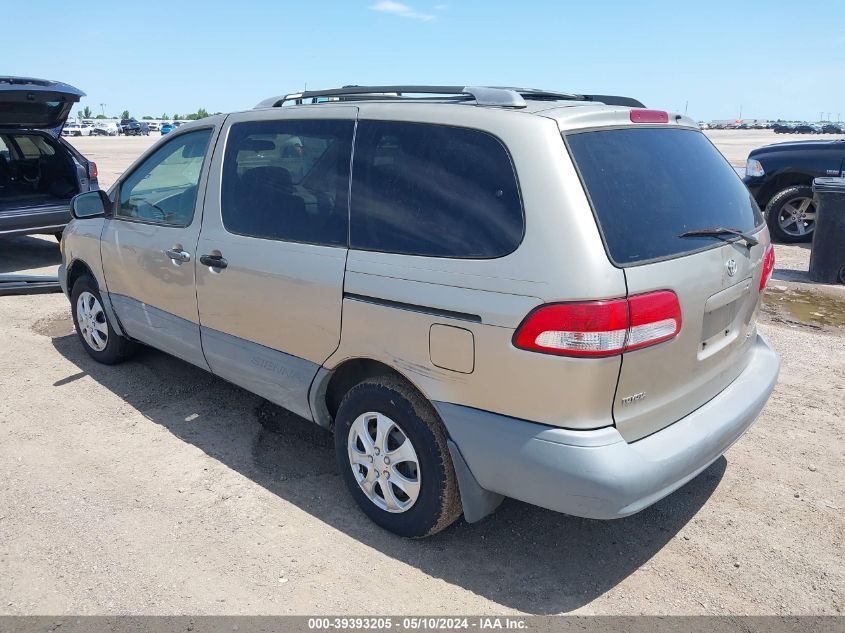 2001 Toyota Sienna Ce VIN: 4T3ZF19C21U346265 Lot: 39393205