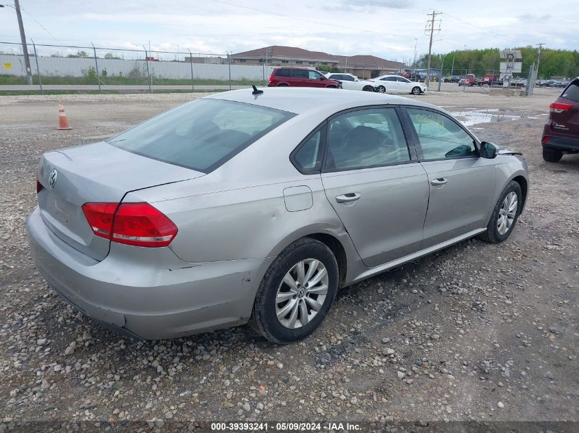 2012 Volkswagen Passat 2.5L S VIN: 1VWAP7A38CC031241 Lot: 39393241